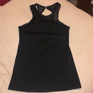 Black Lululemon one shouldered tank top w/ bra